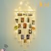 Boho Macrame Hanging Photo Display with Lights, Wall Decor for Bedrooms, Picture Collage Frame with 30 Clips – Perfect Christmas Gift for Teen Girls Ages 10-14