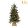 National Tree Company 4-Foot Pre-Lit Artificial Mini Christmas Tree with Small Lights and Burlap Base – Ideal for Tabletop or Desk Decor, Green