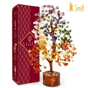 7 Chakra Crystal Tree of Life – Handmade Healing Bonsai Tree for Positive Energy, Good Luck, and Home Decor – Ideal Gift for Women, Moms, Birthdays, Office, and Living Room Decor